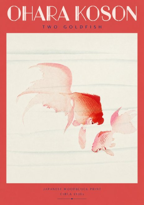 Ohara Koson Two Goldfish No2 - Plakat