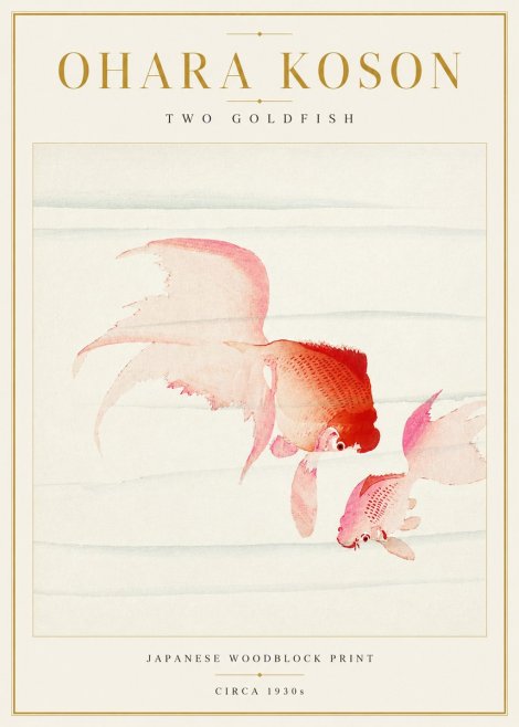 Ohara Koson Two Goldfish No3 - Plakat