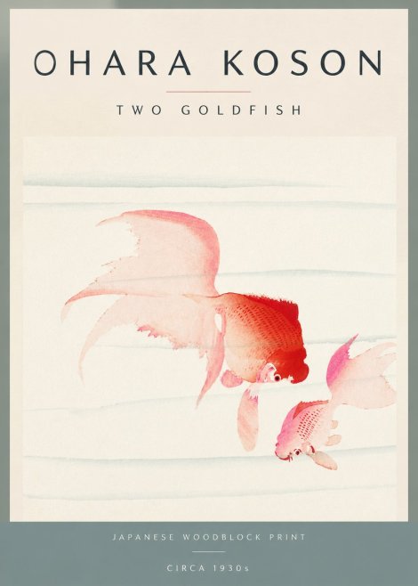 Ohara Koson Two Goldfish No5 - Plakat