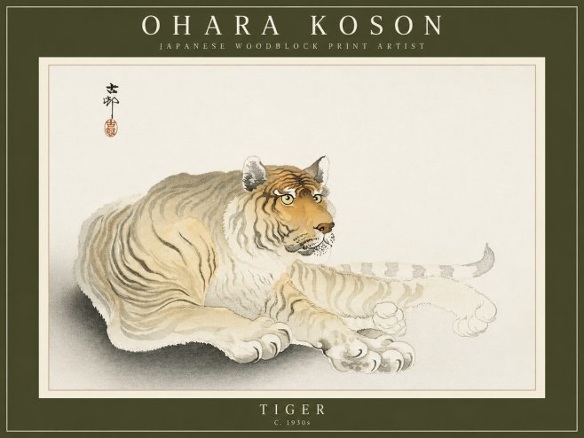 Ohara Koson Tiger No2 - Plakat