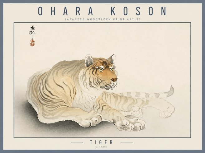 Ohara Koson Tiger No3 - Plakat