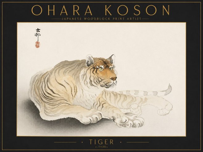 Ohara Koson Tiger No5 - Plakat