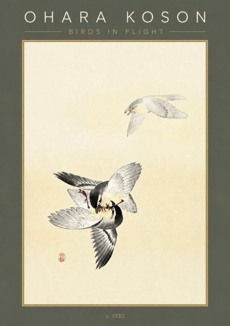 Ohara Koson Birds in Flight No5 - Plakat