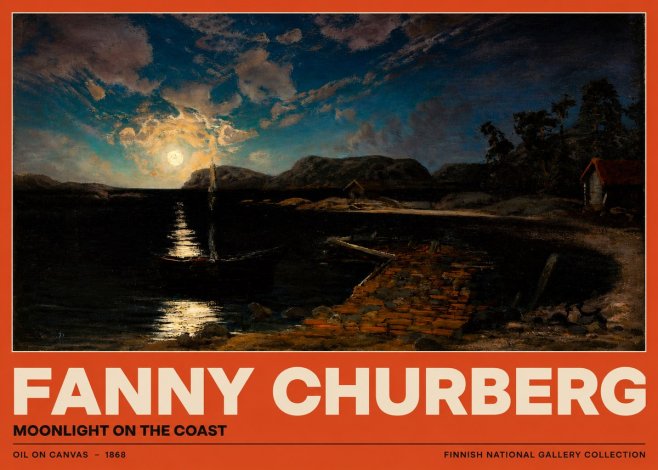 Fanny Churberg Moonlight on the Coast No2 - Plakat
