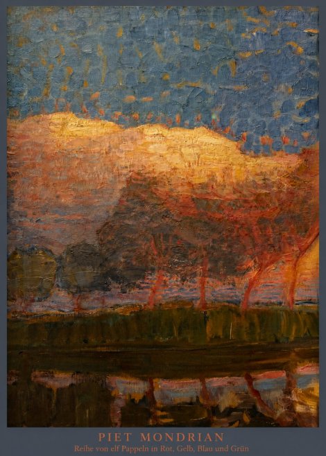 Piet Mondrian Reihe Von Elf Pappeln in Rot, Gelb, Blau Und Grün No5 - Plakat
