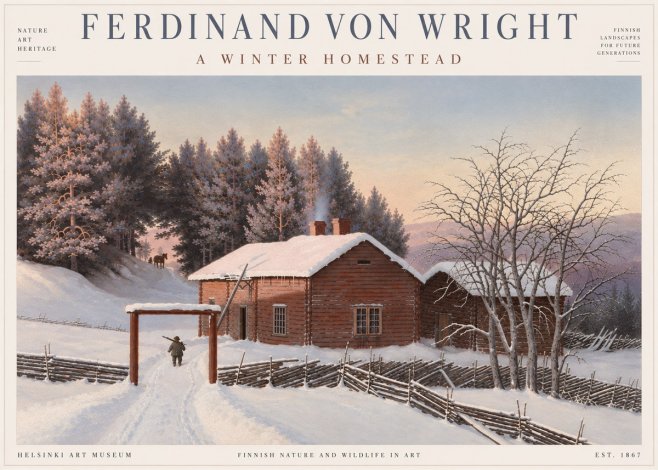 Ferdinand von Wright Winter at the Forest Edge No6 - Plakat