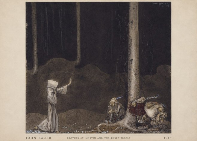 John Bauer Brother St. Martin and the Three Trolls No4 - Plakat