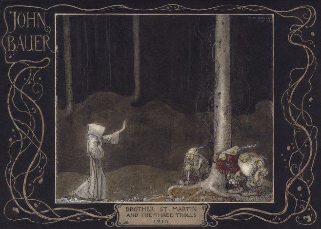 John Bauer Brother St. Martin and the Three Trolls No5 - Plakat