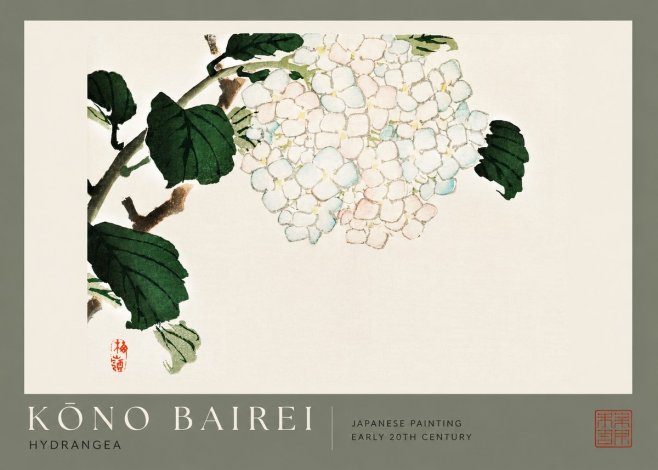 Kōno Bairei Hydrangea No2 - Plakat
