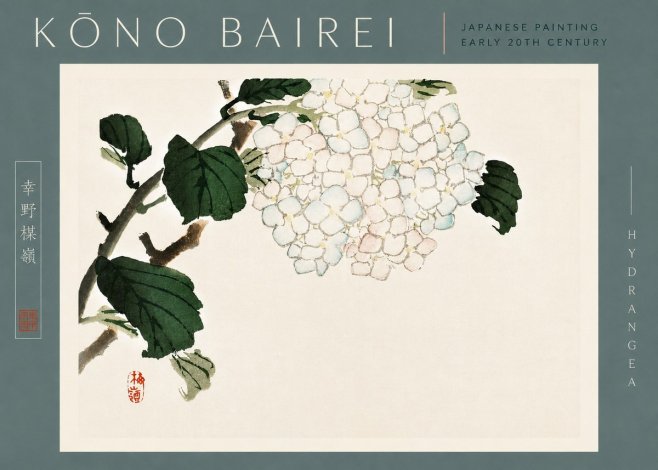 Kōno Bairei Hydrangea No4 - Plakat