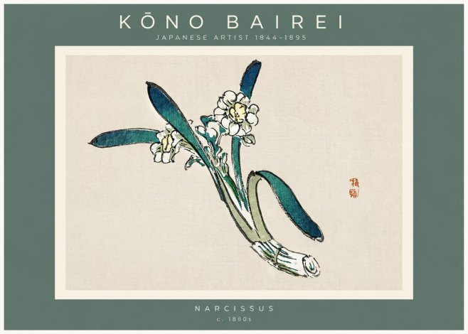 Kōno Bairei Narcissus No2 - Plakat