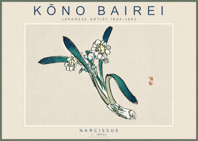 Kōno Bairei Narcissus No3 - Plakat