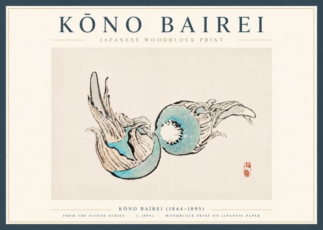 Kōno Bairei Abstract Botanical Forms No4 - Plakat
