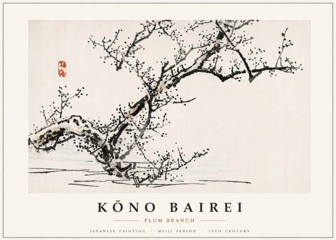 Kōno Bairei Plum Branch No6 - Plakat