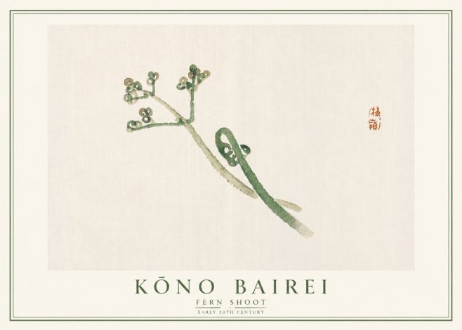 Kōno Bairei Fern Shoot No5 - Plakat
