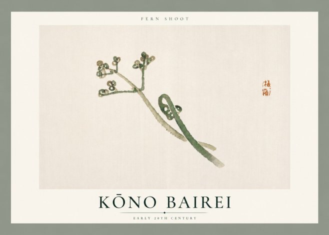 Kōno Bairei Fern Shoot No6 - Plakat