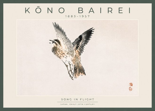 Kōno Bairei Song in Flight No4 - Plakat