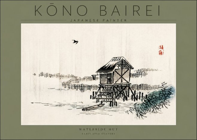 Kōno Bairei Waterside Hut No3 - Plakat