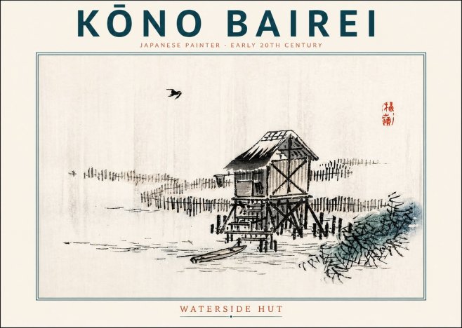 Kōno Bairei Waterside Hut No4 - Plakat