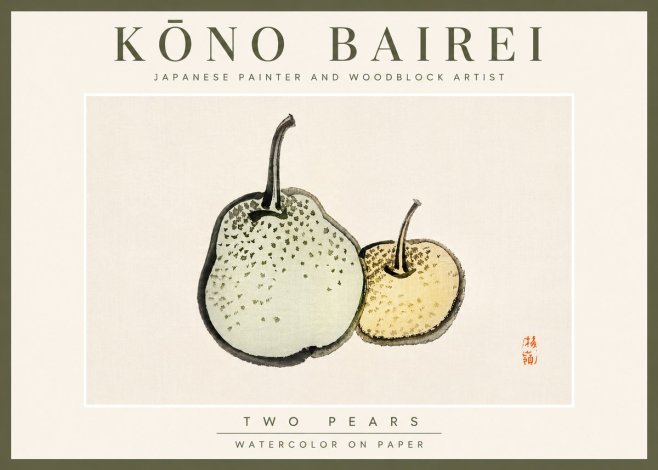 Kōno Bairei Two Pears No6 - Plakat