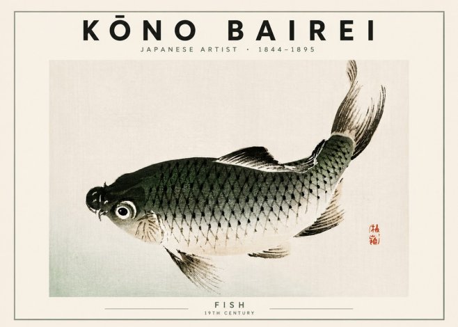 Kōno Bairei Fish I No5 - Plakat