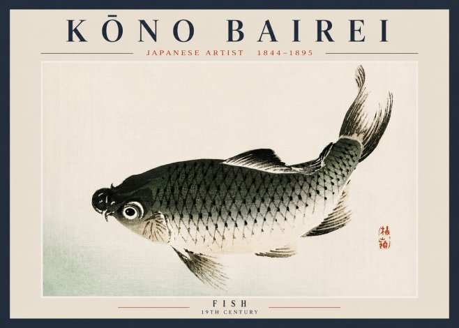 Kōno Bairei Fish I No6 - Plakat