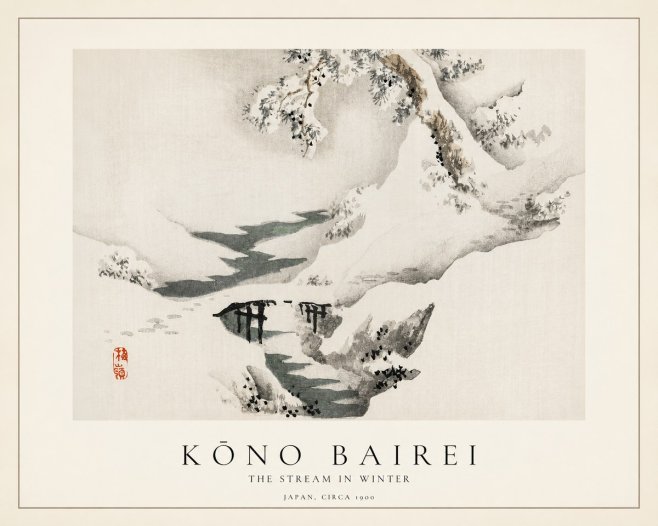 Kōno Bairei The Stream in Winter No1 - Plakat