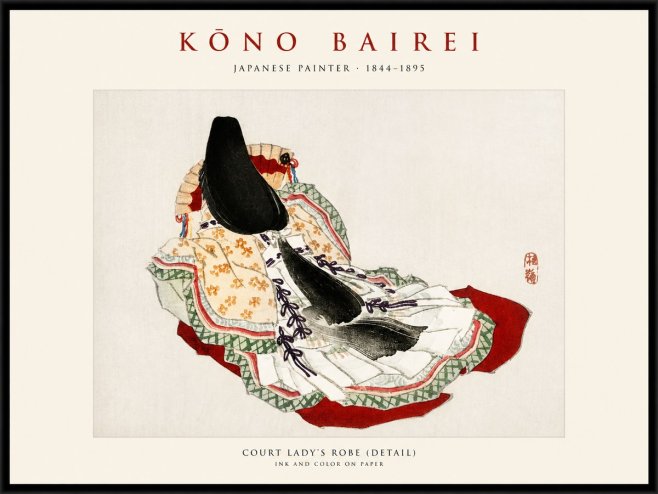 Kōno Bairei Court Lady's Robe (Detail) No1 - Plakat