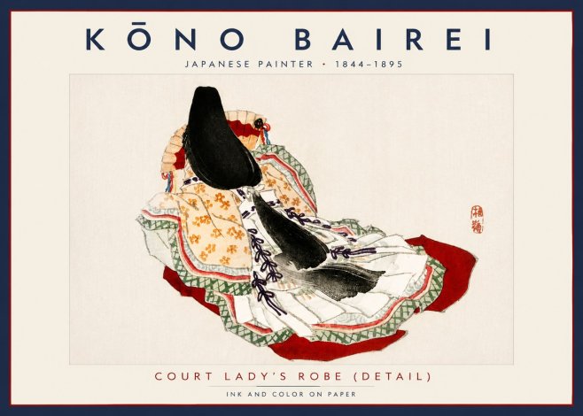 Kōno Bairei Court Lady's Robe (Detail) No3 - Plakat