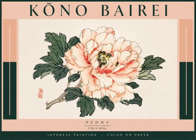 Kōno Bairei Peony II No4 - Plakat