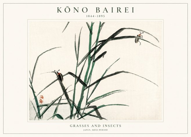 Kōno Bairei Grasses and Insects No1 - Plakat