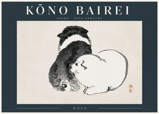 Kōno Bairei Dogs No4 - Plakat
