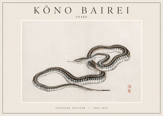 Kōno Bairei Snake No1 - Plakat