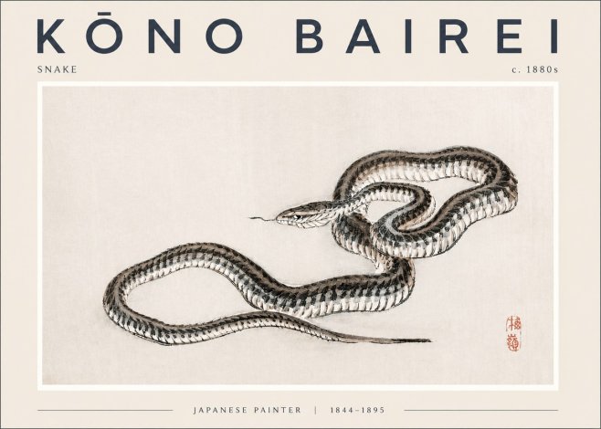 Kōno Bairei Snake No2 - Plakat