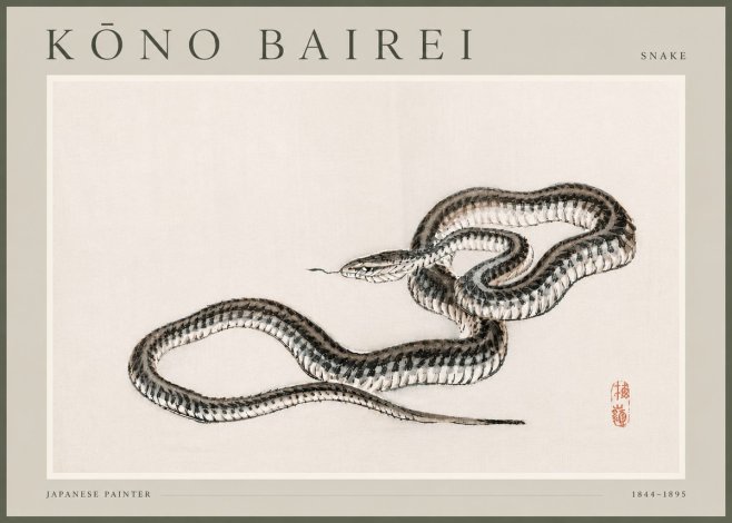 Kōno Bairei Snake No4 - Plakat
