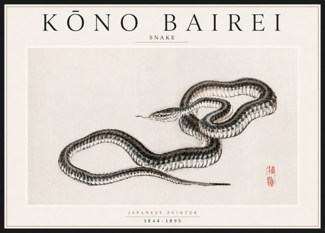Kōno Bairei Snake No5 - Plakat