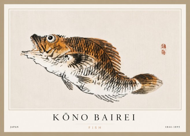 Kōno Bairei Fish II No3 - Plakat
