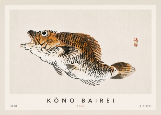 Kōno Bairei Fish II No4 - Plakat
