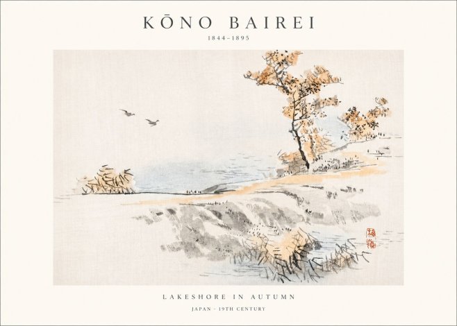 Kōno Bairei Lakeshore in Autumn No1 - Plakat