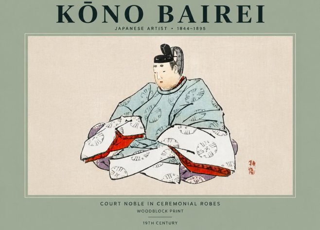 Kōno Bairei Court Noble in Ceremonial Robes No2 - Plakat