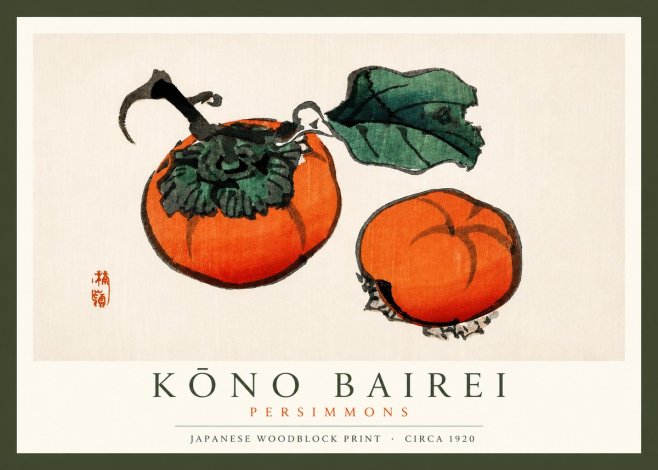 Kōno Bairei Persimmons No3 - Plakat