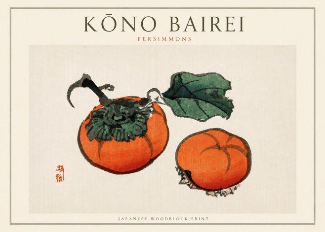 Kōno Bairei Persimmons No4 - Plakat