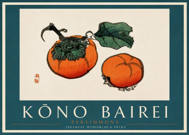 Kōno Bairei Persimmons No5 - Plakat