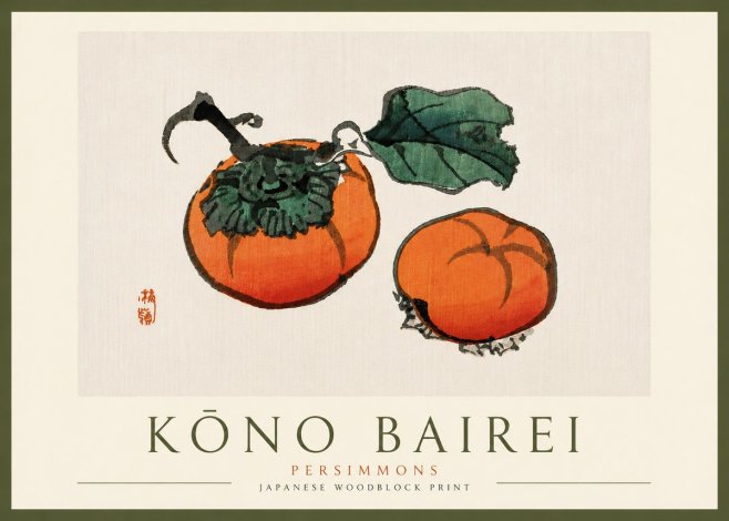 Kōno Bairei Persimmons No6 - Plakat