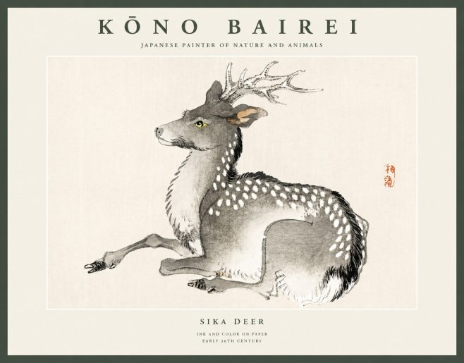 Kōno Bairei Sika Deer No1 - Plakat