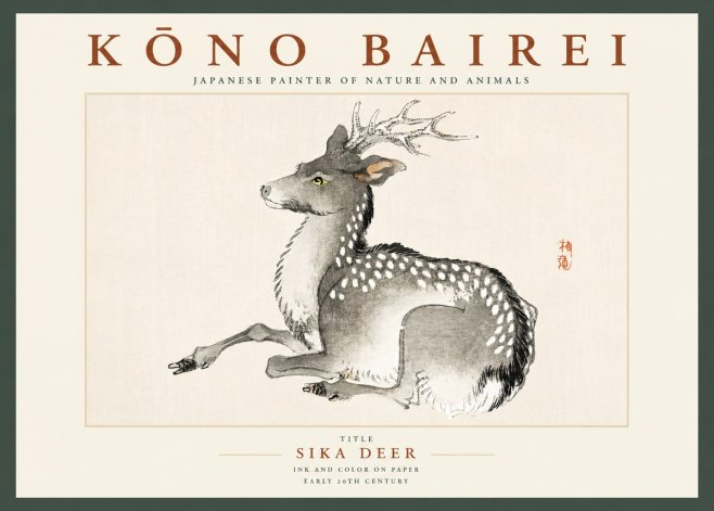 Kōno Bairei Sika Deer No2 - Plakat