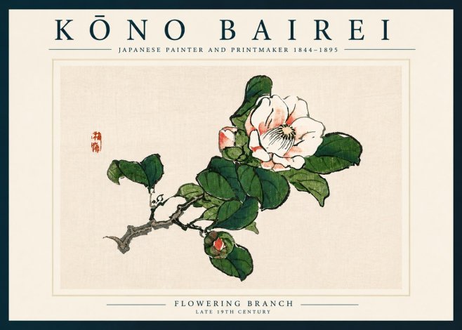 Kōno Bairei Flowering Branch No6 - Plakat