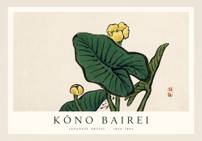 Kōno Bairei Yellow Pond Lilies No1 - Plakat