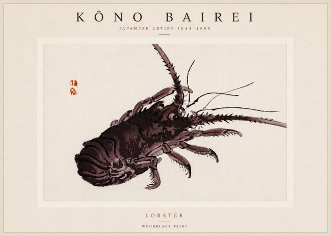 Kōno Bairei Lobster No3 - Plakat