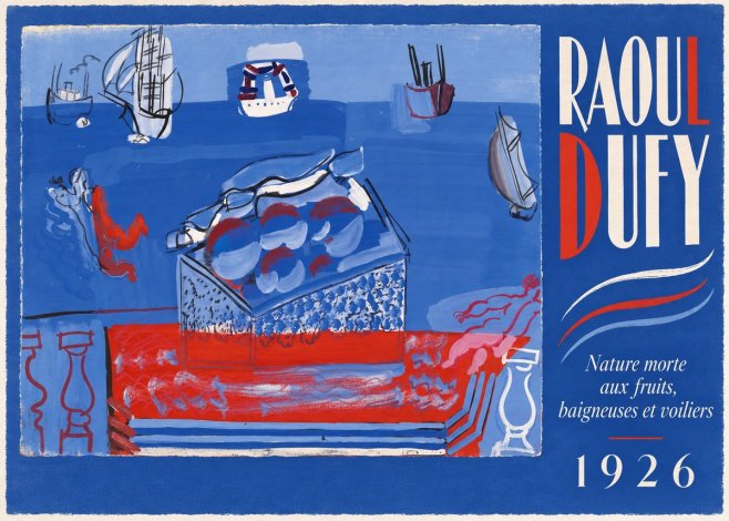 Raoul Dufy Nature Morte Aux Fruits, Baigneuses Et Voiliers No4 - Plakat